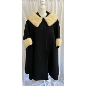 vintage black swing coat by Judi Herron's Top Drawer large